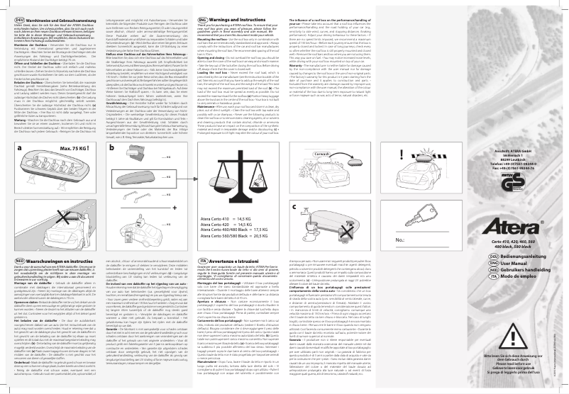 Imagen de la primera página del manual del dispositivo Certo 410