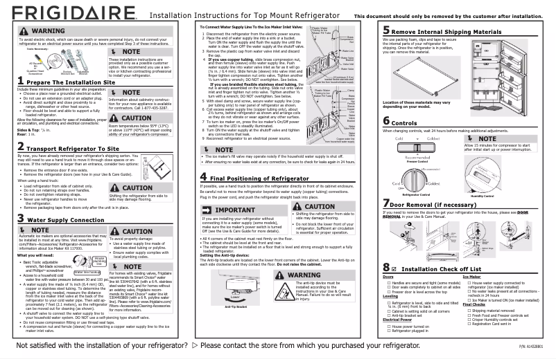 Imagen de la primera página del manual del dispositivo FFHT1835VW