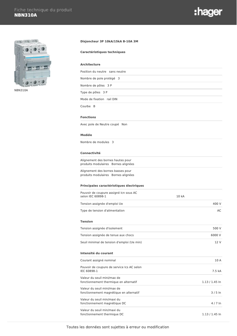 Imagen de la primera página del manual del dispositivo NBN310A