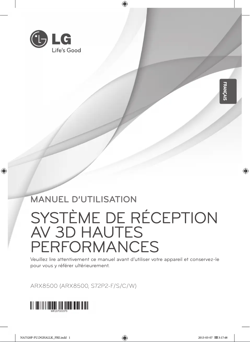 Imagen de la primera página del manual del dispositivo ARX8500