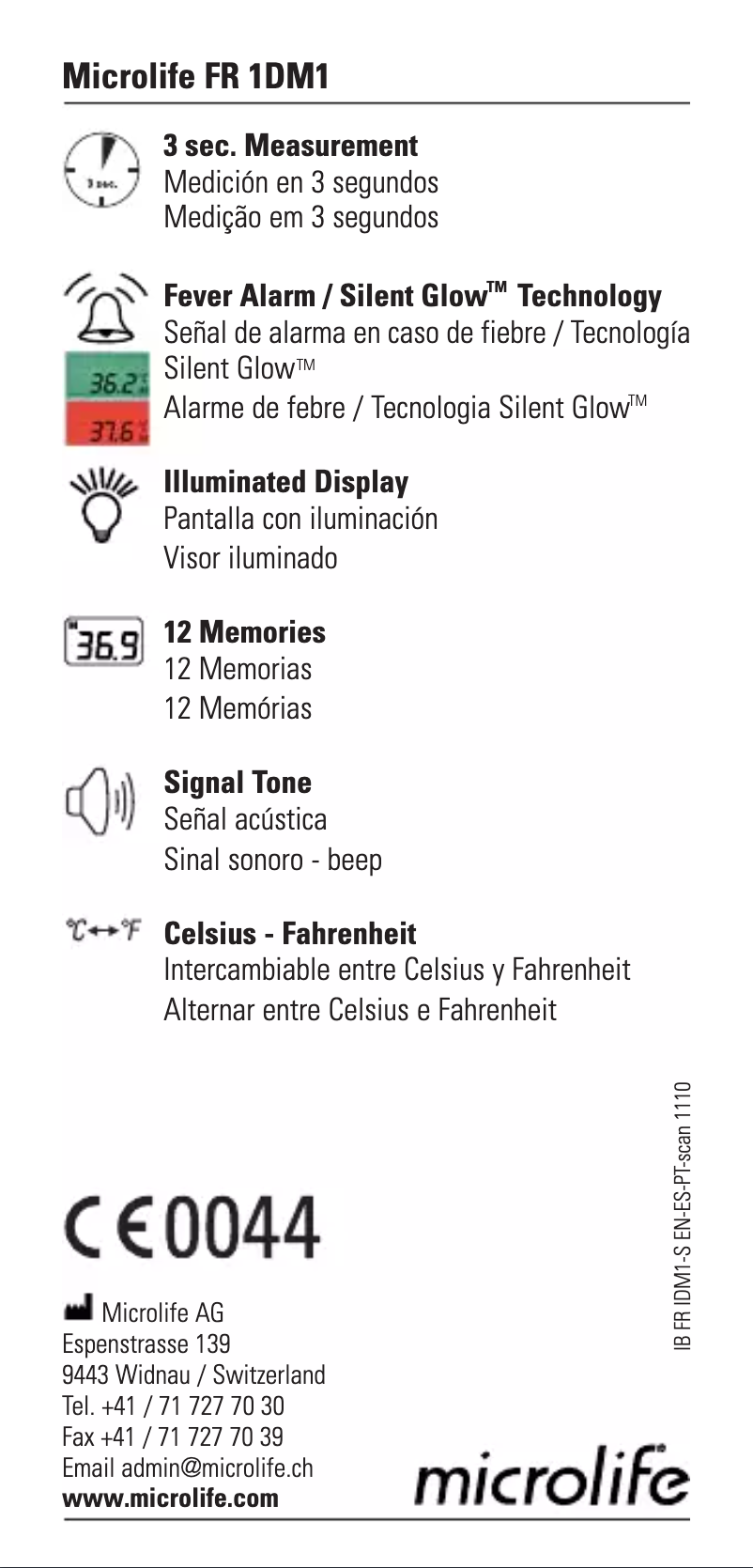 Página 1 del manual Manual de usuario Microlife FR 1DM1