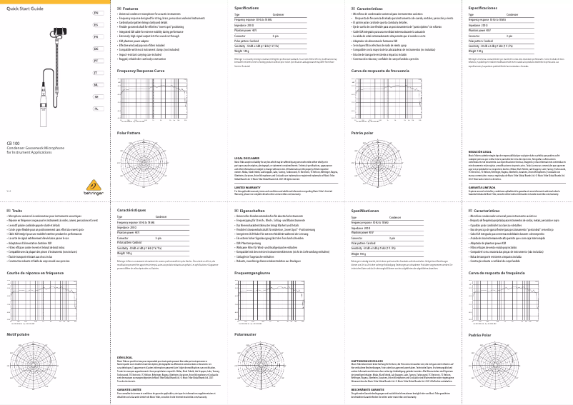 Imagen de la primera página del manual del dispositivo CB 100