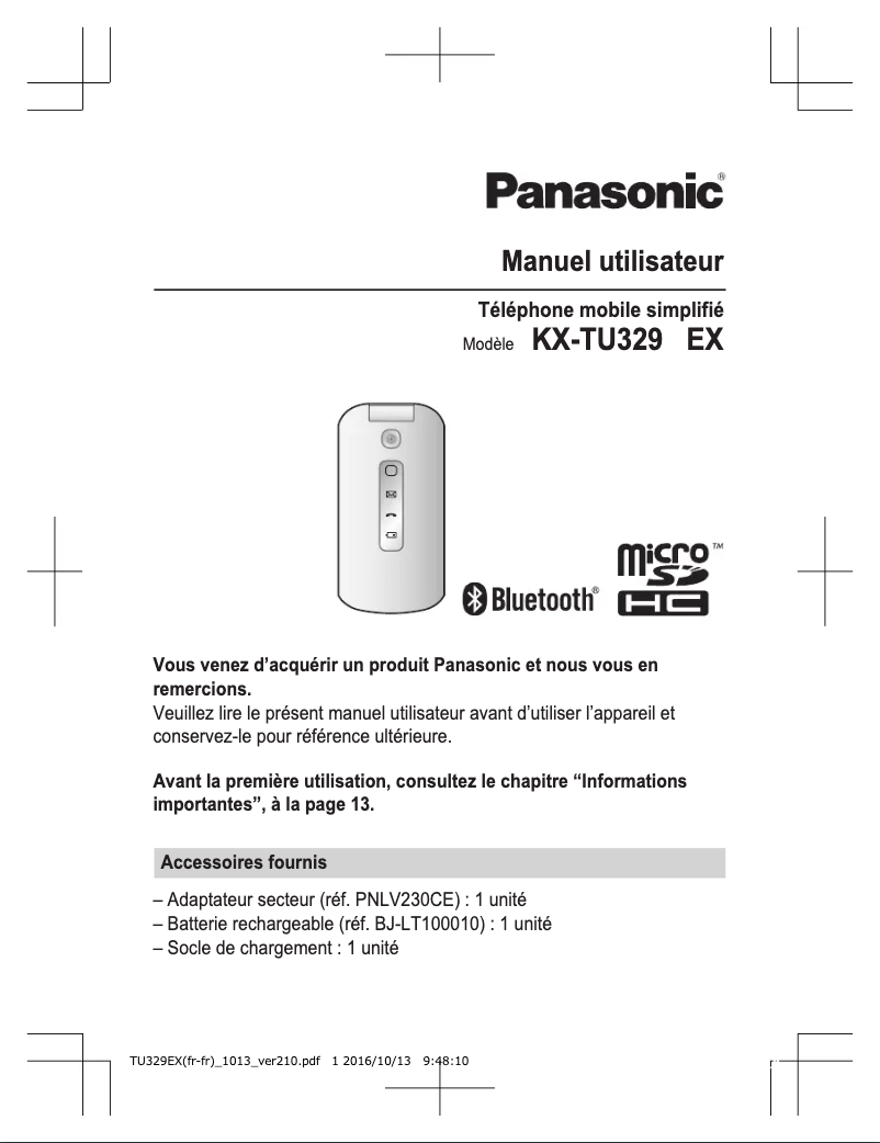 Página 1 del manual Manual de usuario Panasonic KX-TU329EXME