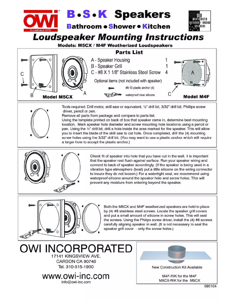 Página 1 del manual Manual de usuario OWI M5CX710