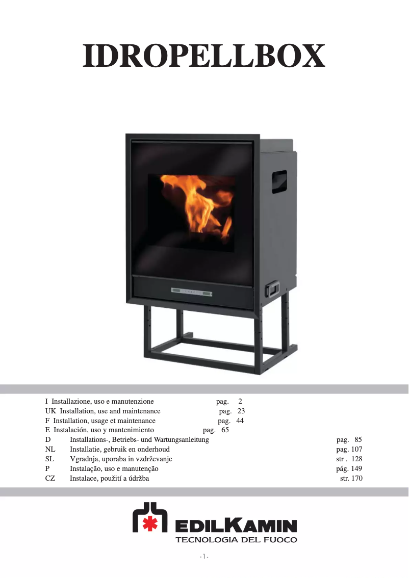 Imagen de la primera página del manual del dispositivo IDROPELLBOX