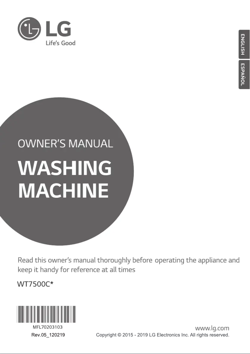 Imagen de la primera página del manual del dispositivo WT7500CW