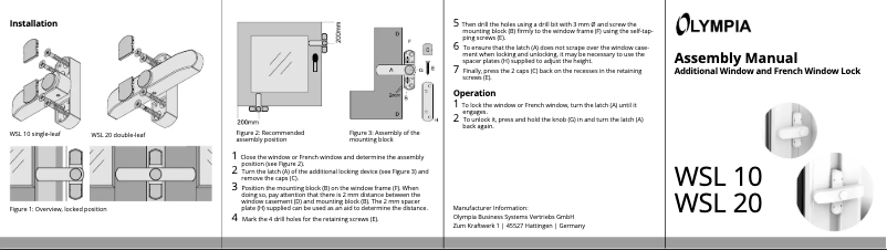 Página nº 1 - Manual de usuario Olympia WSL 10