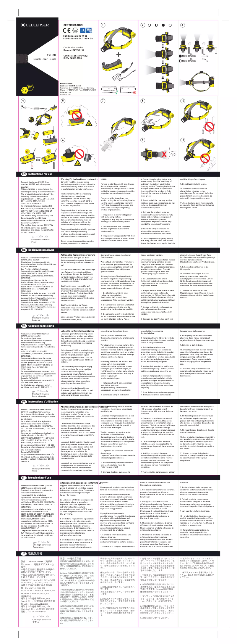 Imagen de la primera página del manual del dispositivo EXH8R