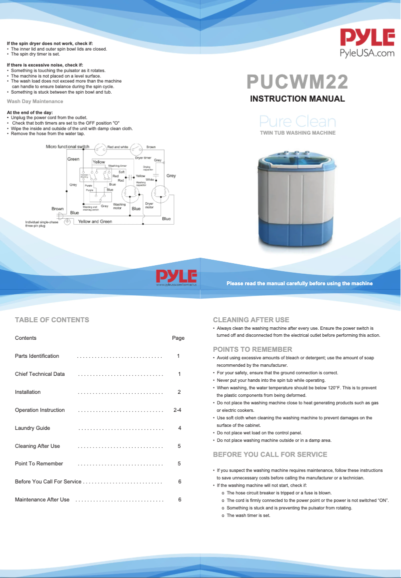 Página 1 del manual Manual de usuario Pyle PUCWM22