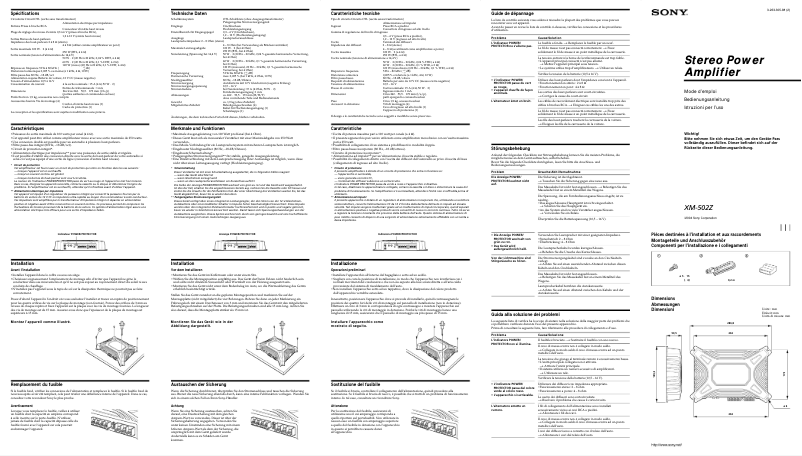 Página nº 1 - Manual de usuario Sony XM-502Z