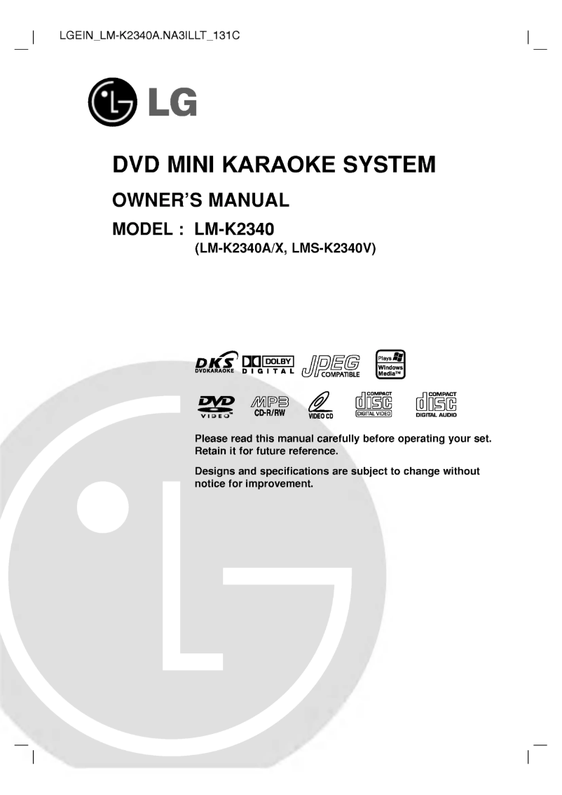 Imagen de la primera página del manual del dispositivo LM-K2340A