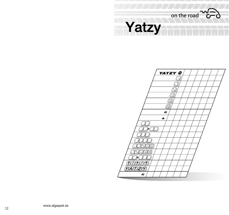 Imagen de la primera página del manual del dispositivo Yatzy