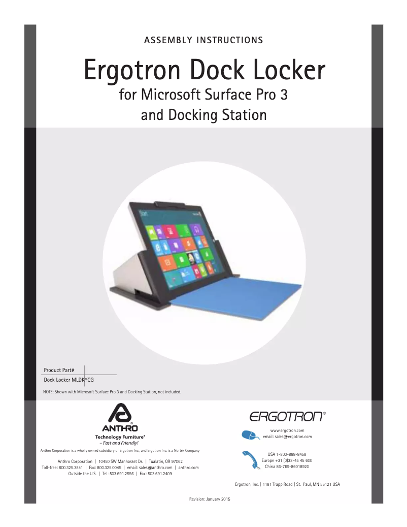 Página 1 del manual Manual de usuario Ergotron Dock Locker