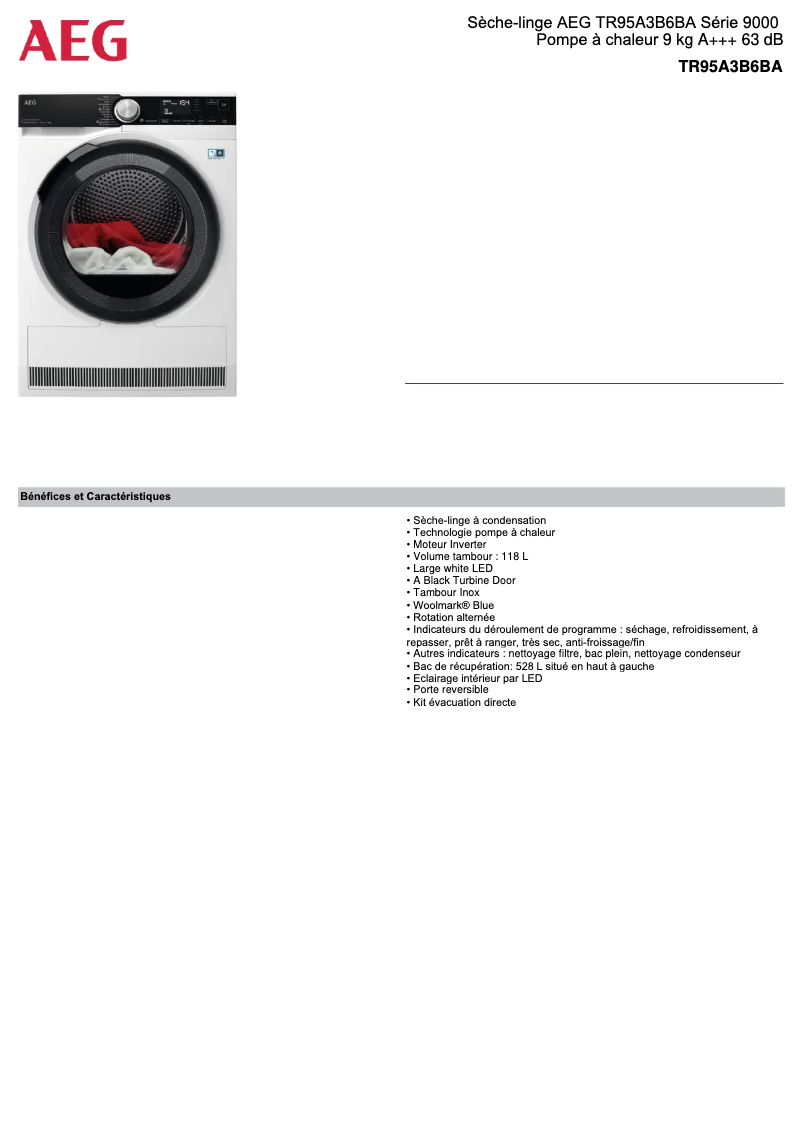 Imagen de la primera página del manual del dispositivo TR95A3B6BA