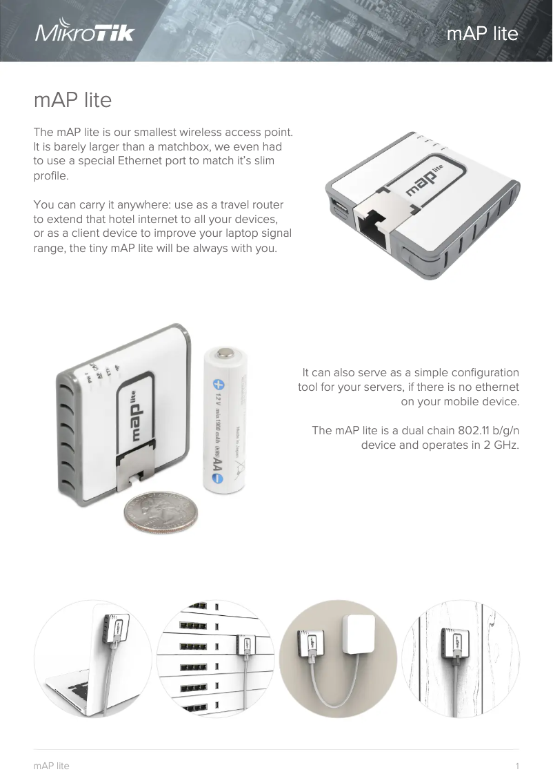 Página 1 del manual Folleto Mikrotik RBMAPL-2ND