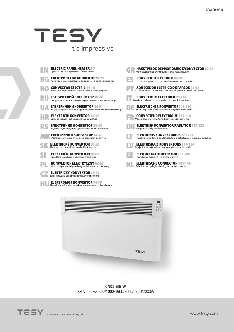 Imagen de la primera página del manual del dispositivo CN04 250 EIS W