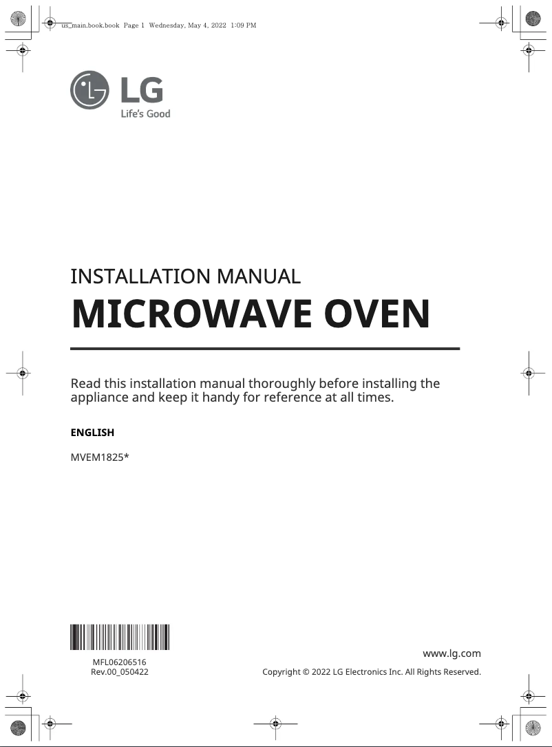 Página 1 del manual Guía de instalación LG MVEM1825F