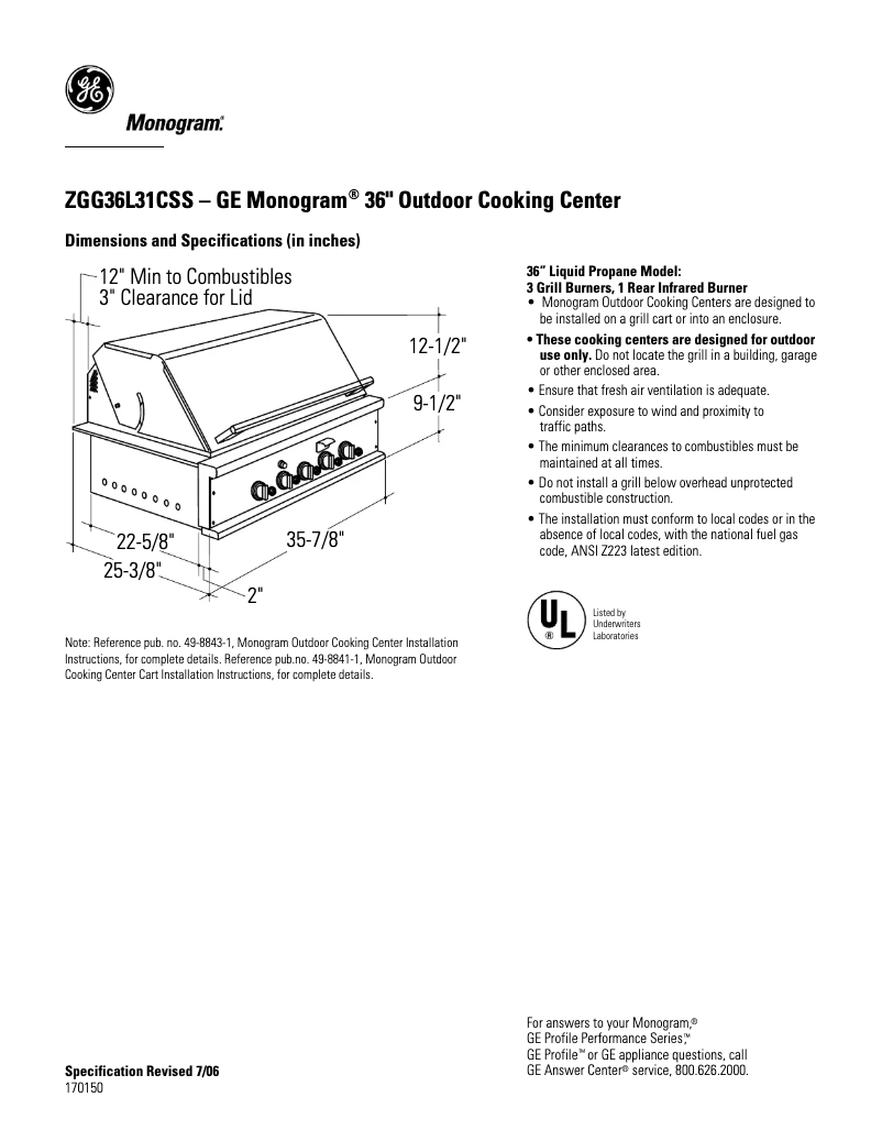 Imagen de la primera página del manual del dispositivo ZGG36L31CSS