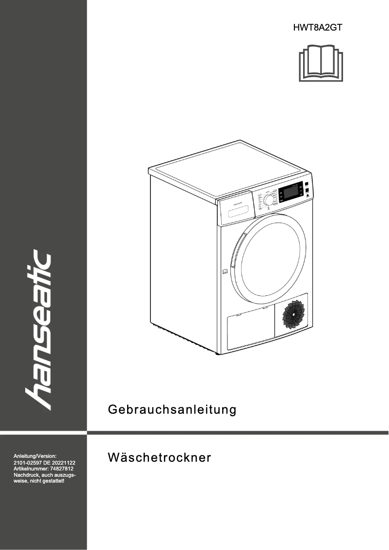 Imagen de la primera página del manual del dispositivo HWT8A2GT