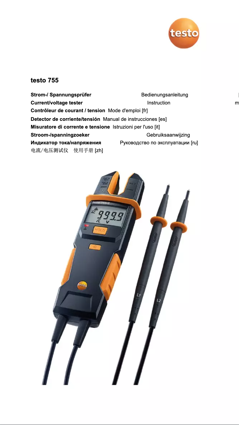 Página 1 del manual Manual de usuario Testo 755