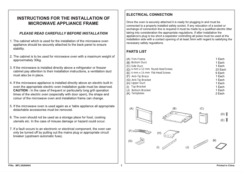 Página 1 del manual Folleto LG LMC2055ST