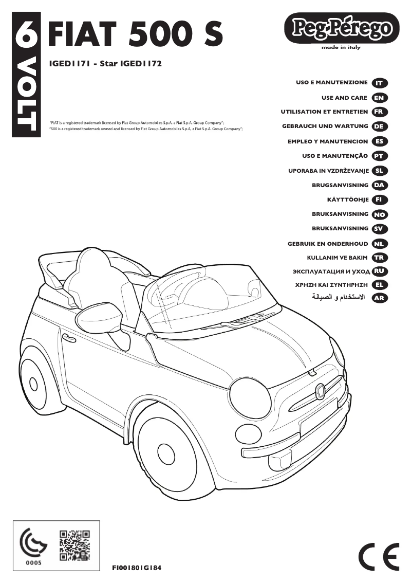 Imagen de la primera página del manual del dispositivo Fiat 500 S