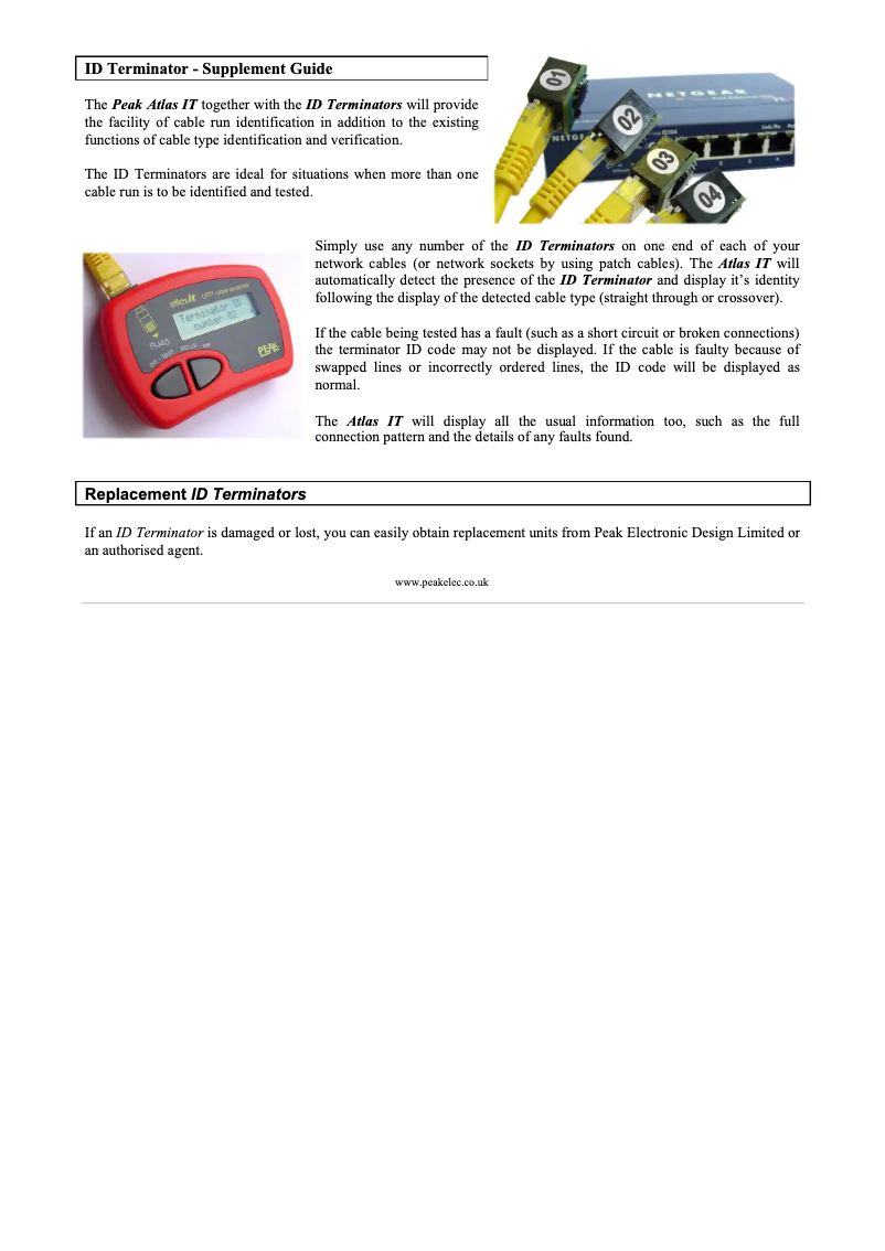 Página 1 del manual Manual de usuario Peak Atlas IT UTP05E
