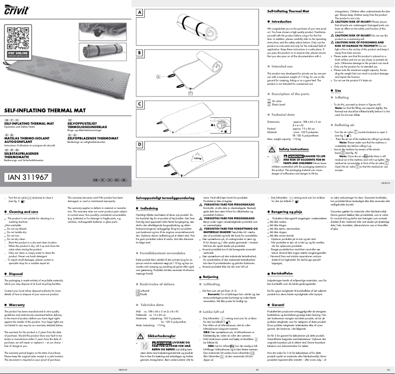 Imagen de la primera página del manual del dispositivo IAN 311967