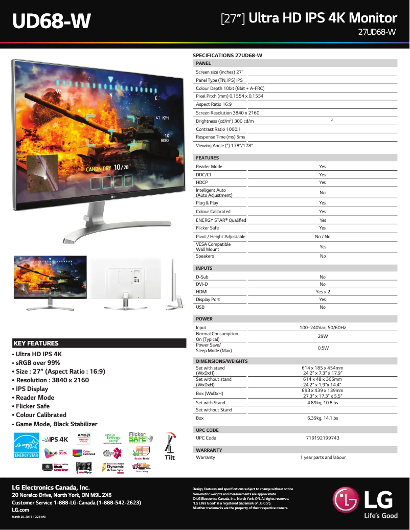 Imagen de la primera página del manual del dispositivo 27UD68P-B