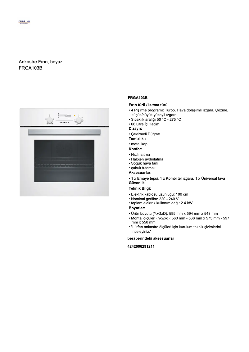 Imagen de la primera página del manual del dispositivo FRGA103B