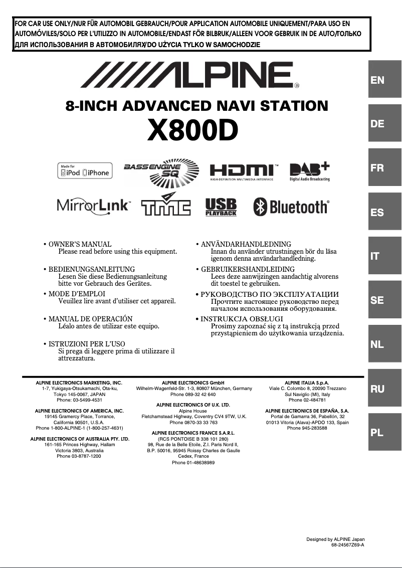 Imagen de la primera página del manual del dispositivo X800D-ML