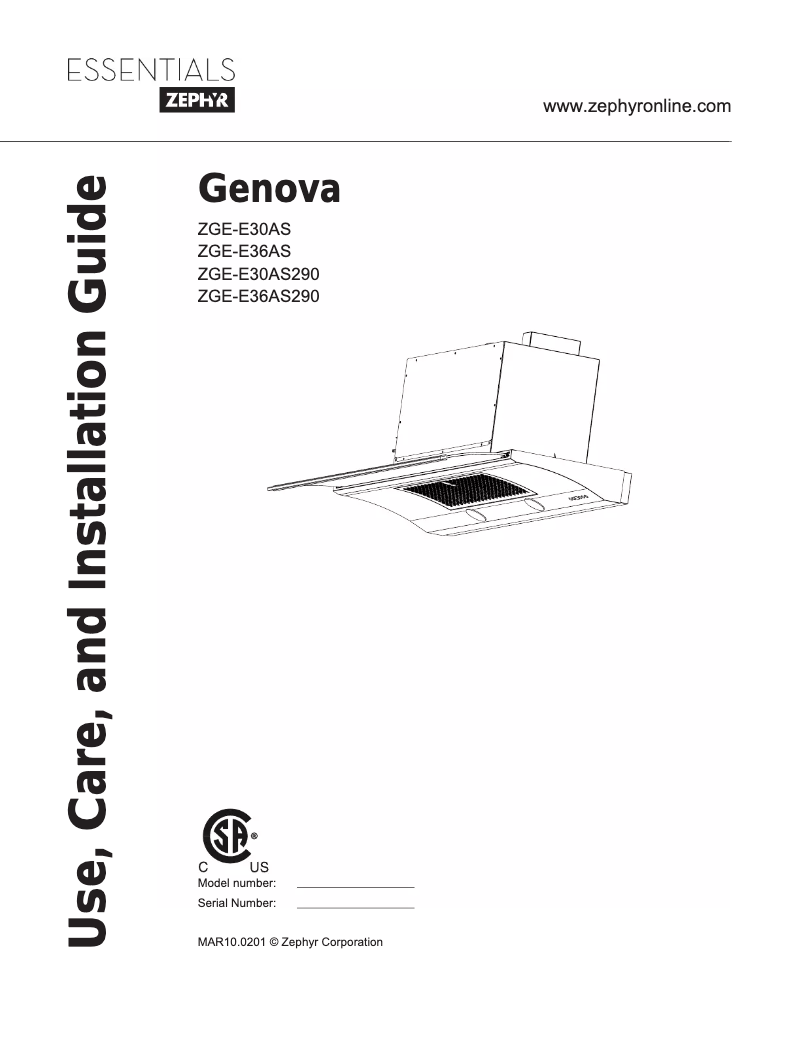 Imagen de la primera página del manual del dispositivo ZGEE36AS