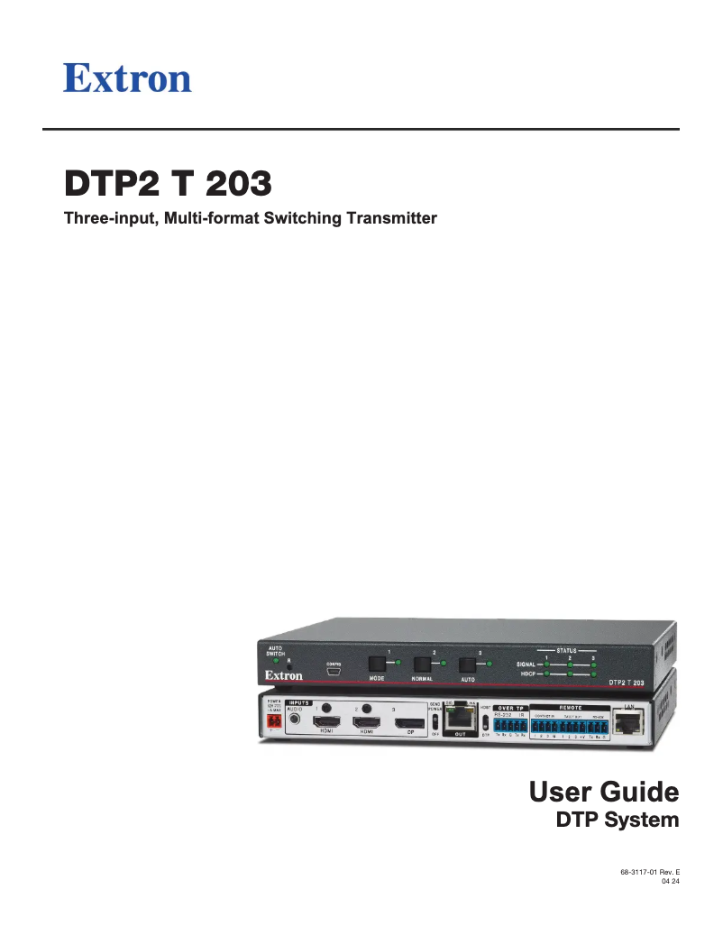 Imagen de la primera página del manual del dispositivo DTP2 T 203