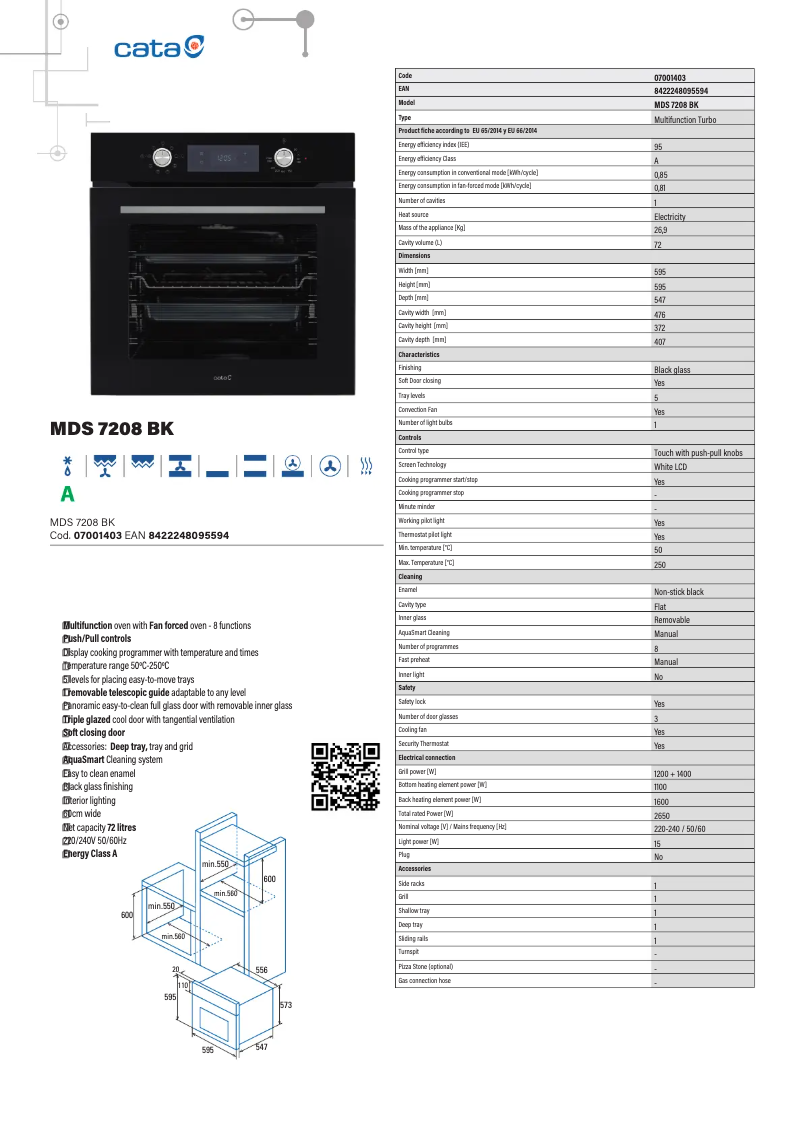 Imagen de la primera página del manual del dispositivo MDS 7208 BK