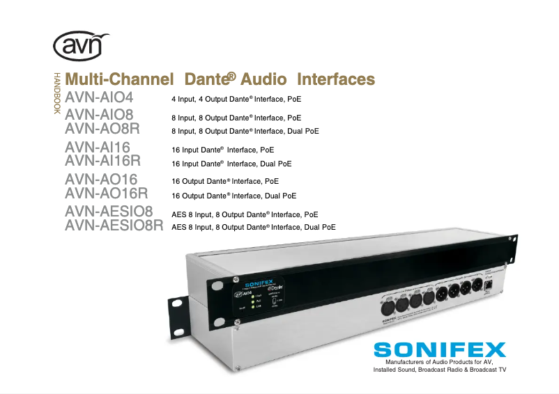 Página 1 del manual Manual de usuario Sonifex AVN-AI16R
