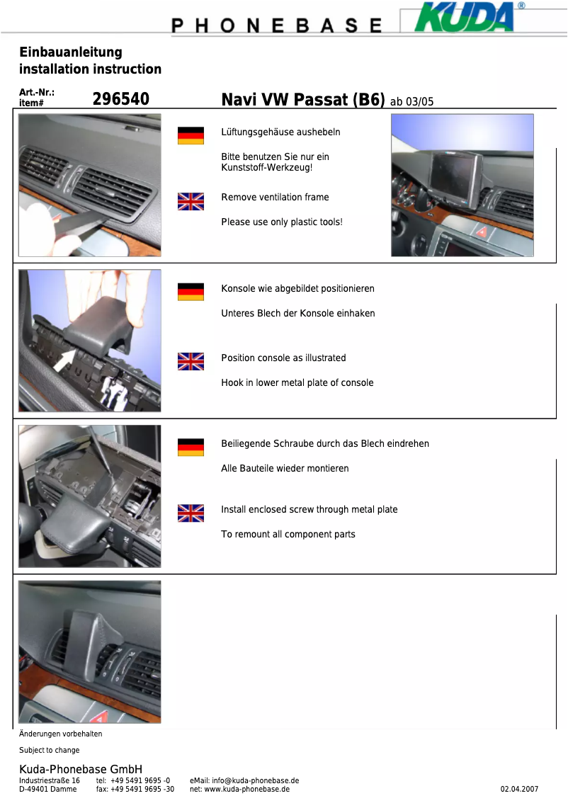 Imagen de la primera página del manual del dispositivo 296545