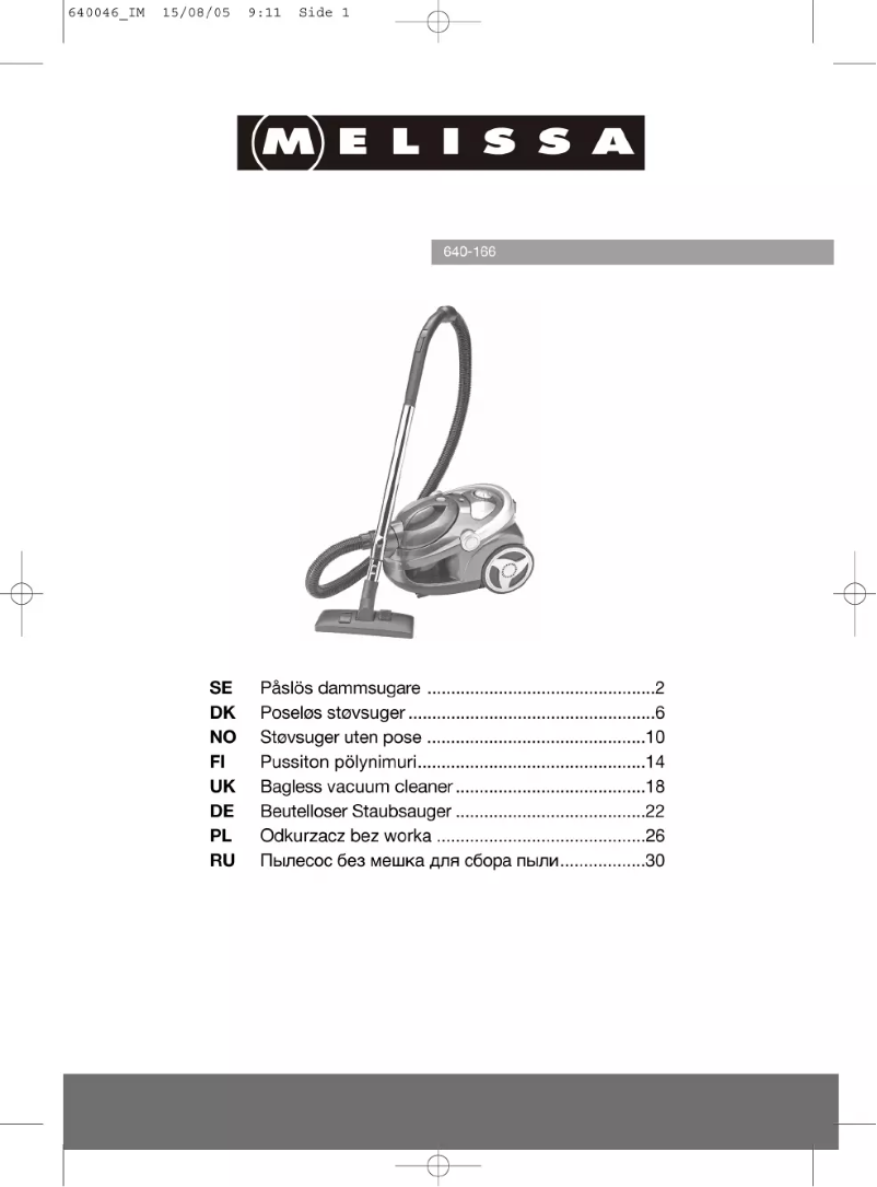 Página 1 del manual Manual de usuario Melissa 640-166