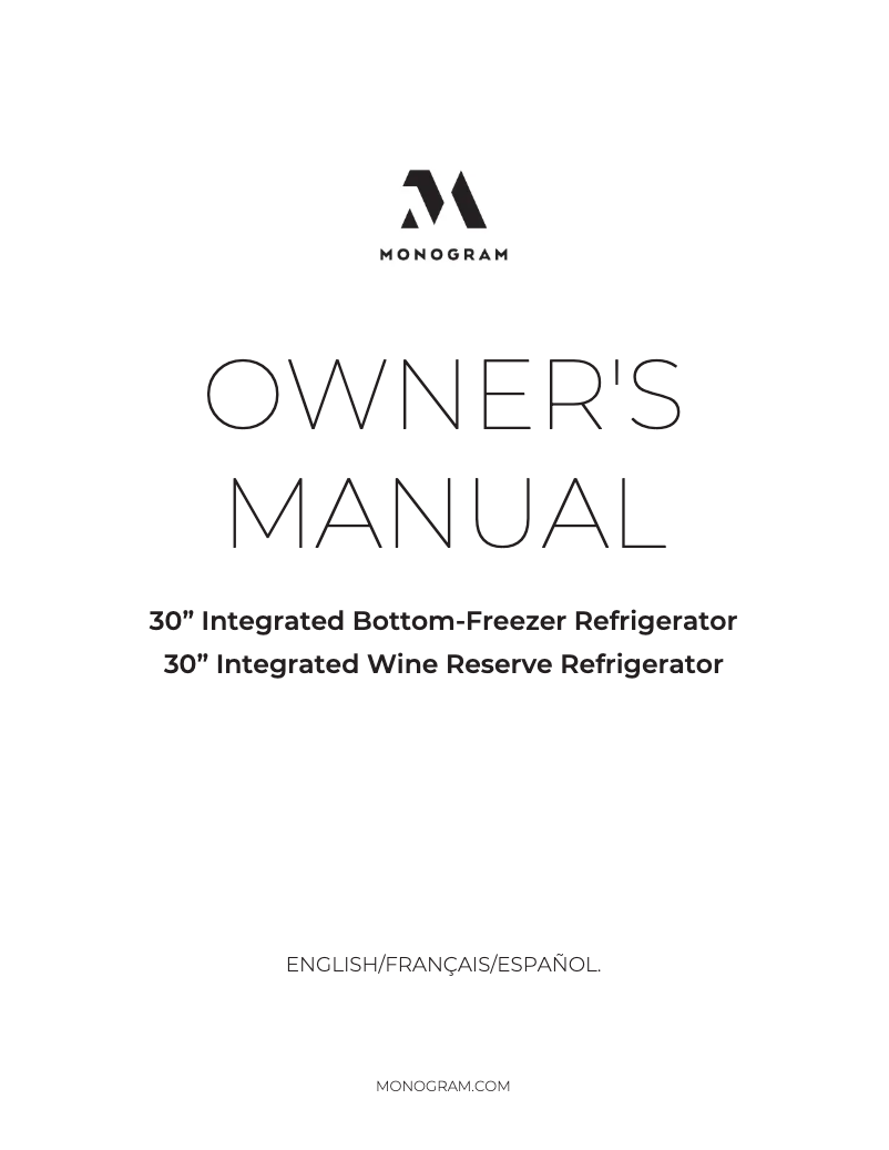 Página nº 1 - Manual de usuario Monogram ZIC303NPPII