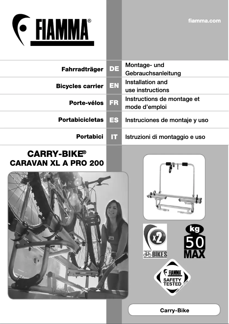 Página 1 del manual Manual de usuario Fiamma Carry-Bike XL A Pro 200