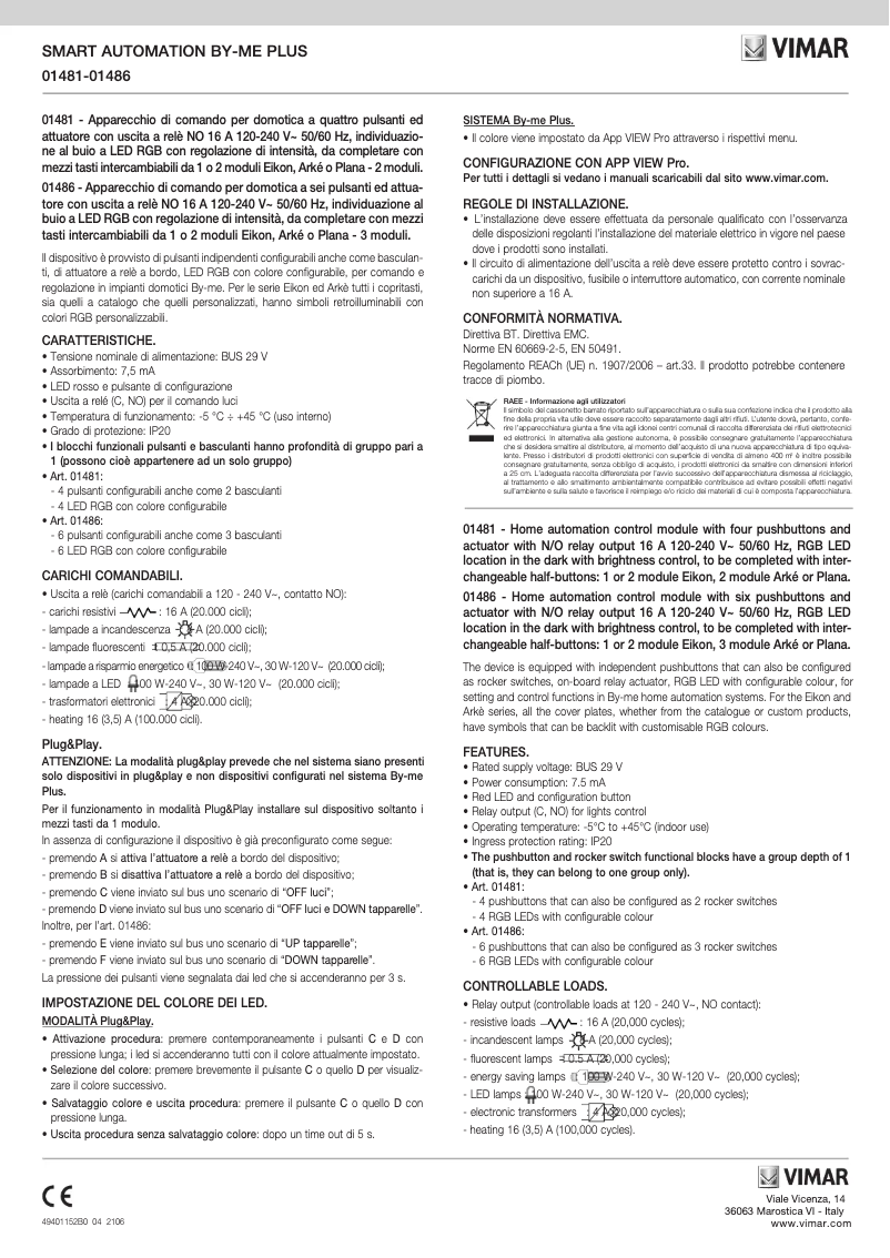 Imagen de la primera página del manual del dispositivo 01481