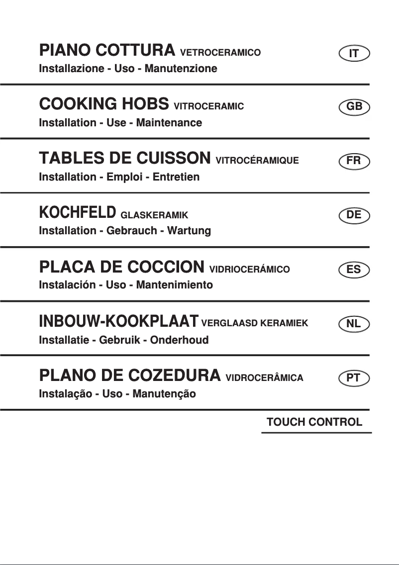 Página 1 del manual Manual de usuario Glem Gas GTH64T