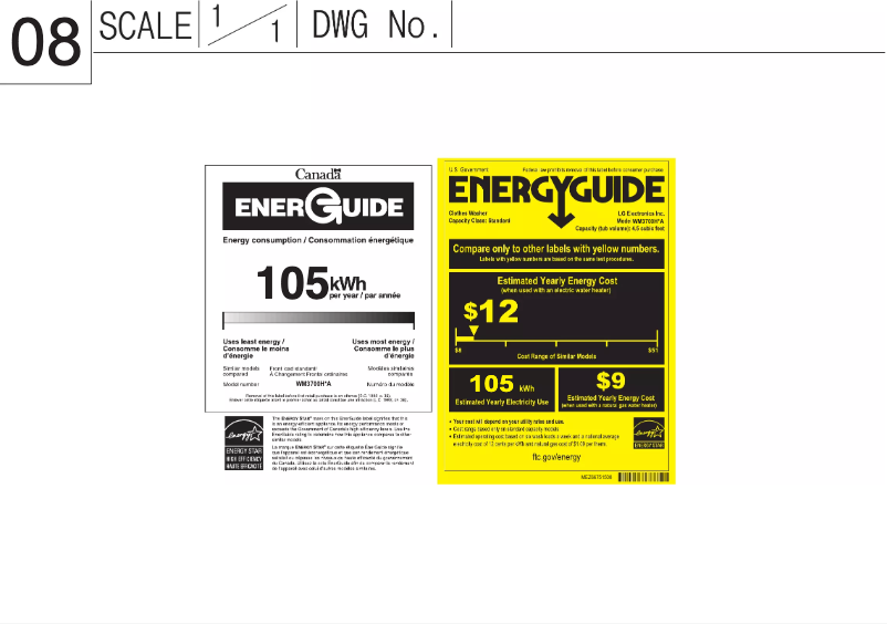 Página 1 del manual Etiqueta energética LG WM3700HVA