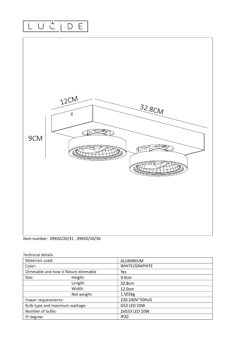 Imagen de la primera página del manual del dispositivo Nenad ar111 09920/20/31