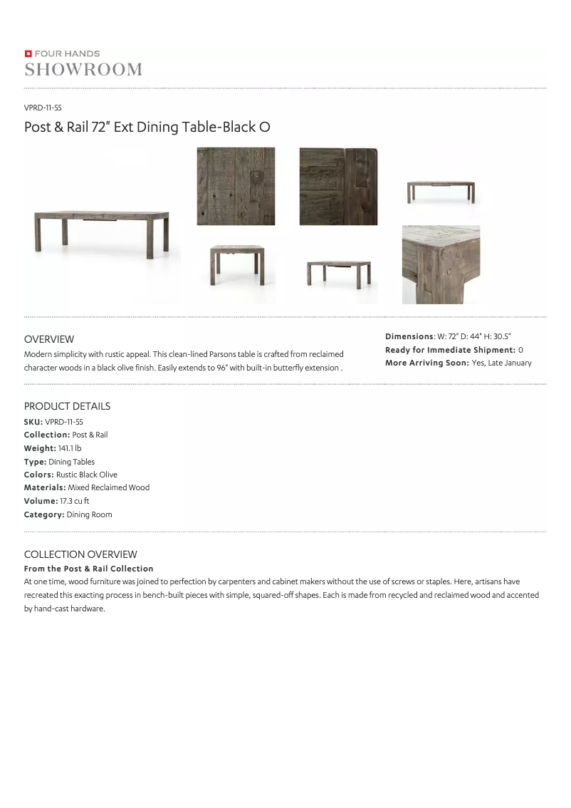 Página 1 del manual Manual de usuario Four Hands VPRD-11-55