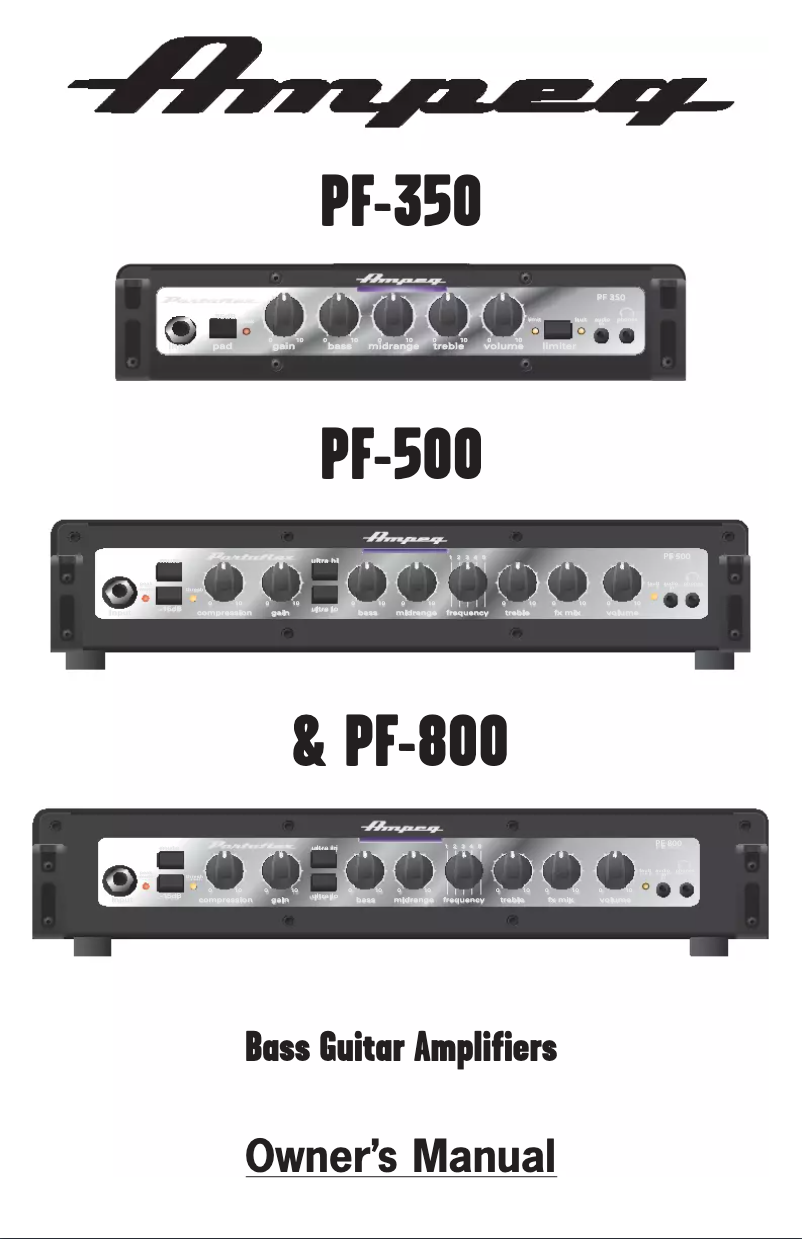 Página 1 del manual Manual de usuario Ampeg PF800