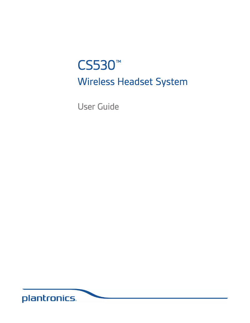 Página nº 1 - Manual de usuario Plantronics CS530