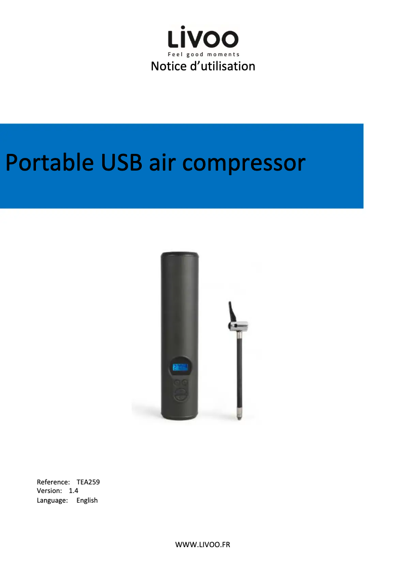 Imagen de la primera página del manual del dispositivo TEA259