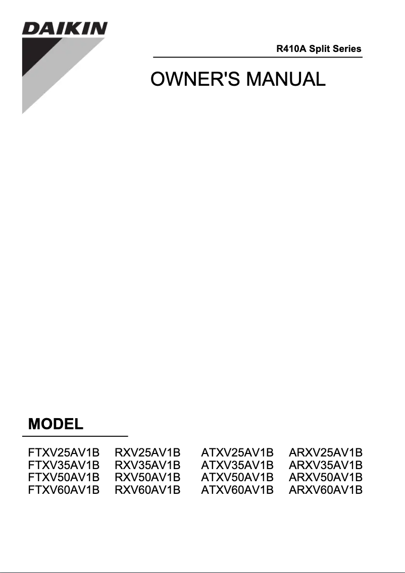 Página nº 1 - Manual de usuario Daikin RXV50AV1B