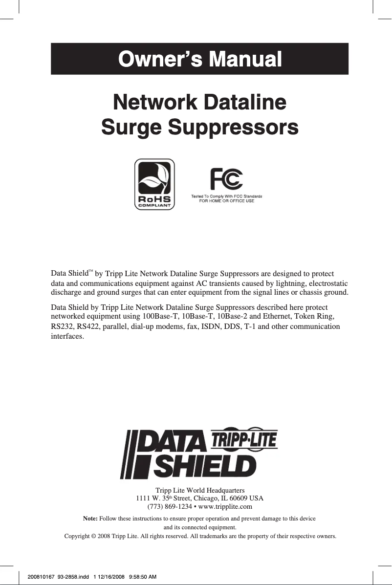 Imagen de la primera página del manual del dispositivo DataShield DTEL2