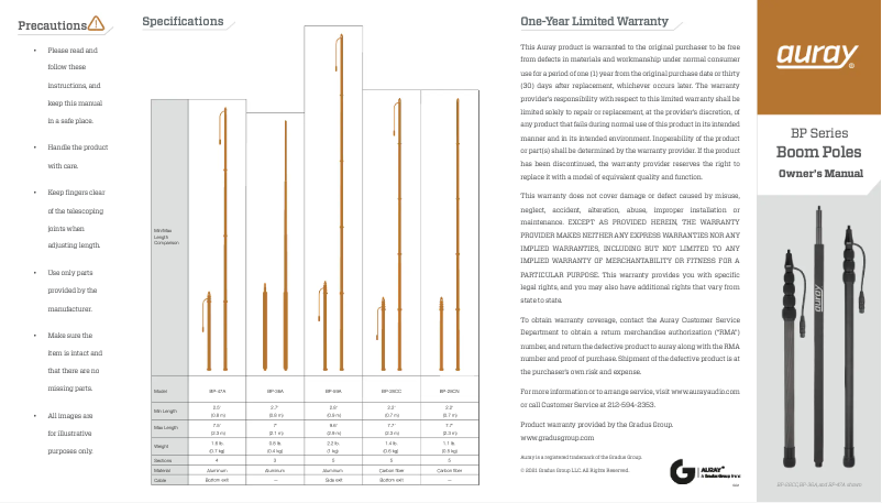 Página 1 del manual Manual de usuario Auray BP-28CN